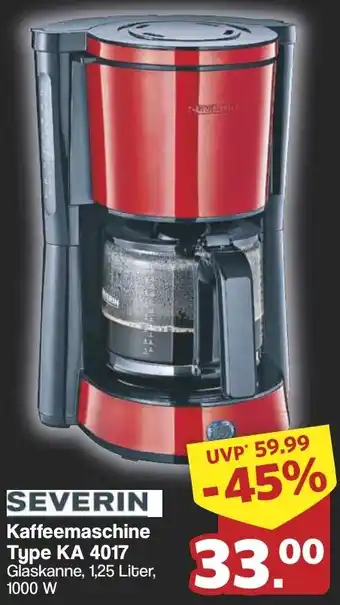 Famila Nord West SEVERIN Kaffeemaschine Type KA 4017 Angebot
