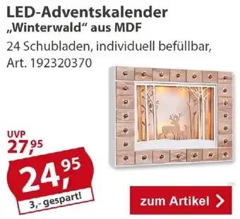 Sonderpreis Baumarkt LED-Adventskalender ,,Winterwald" aus MDF Angebot