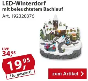Sonderpreis Baumarkt LED-Winterdorf mit beleuchtetem Bachlauf Angebot