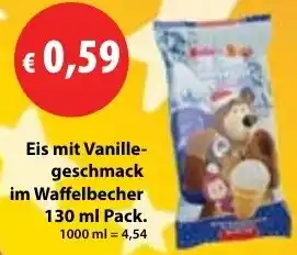 Mix Markt Eis mit Vanillegeschmack im Waffelbecher Angebot