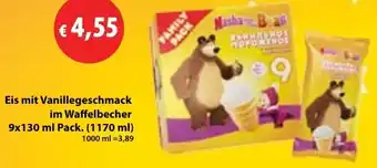 Mix Markt Eis mit Vanillegeschmack im Waffelbecher Angebot