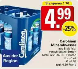 WEZ Carolinen Mineralwasser Angebot