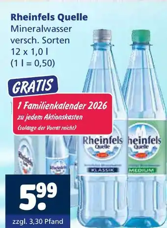 Getränkewelt Rheinfels quelle mineralwasser Angebot