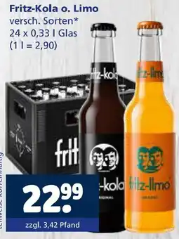 Getränkewelt Fritz-kola o. limo Angebot