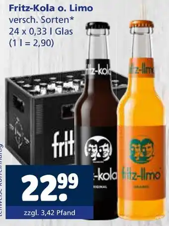 Getränkewelt Fritz-kola o. limo Angebot