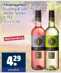 Getränkewelt Felsengarten fruchtig & süß Angebot
