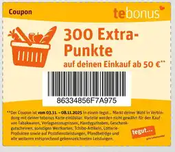 tegut Tebonus 300 extra-punkte Angebot