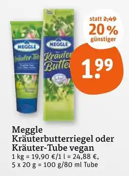 tegut Meggle kräuterbutterriegel Angebot