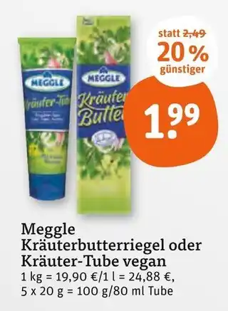 tegut Meggle kräuterbutterriegel Angebot