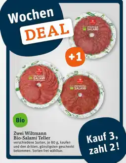 tegut Wiltmann bio-geflügel salami teller Angebot