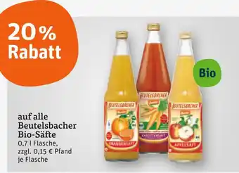 tegut Beutelsbacher bio-säfte Angebot