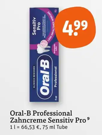 tegut Oral-b professional zahncreme sensitiv pro Angebot