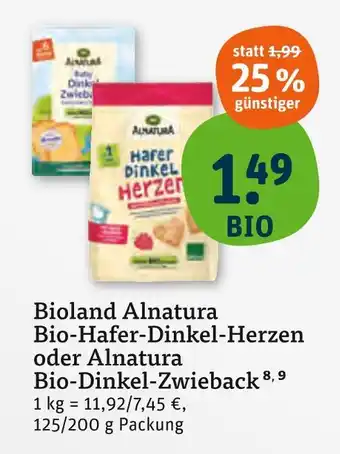 tegut Alnatura bio-hafer-dinkel-herzen Angebot