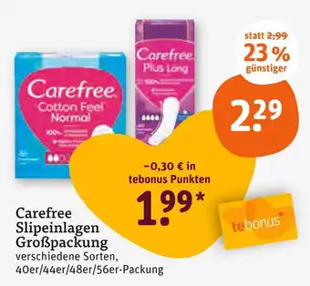 tegut Carefree slipeinlagen großpackung Angebot