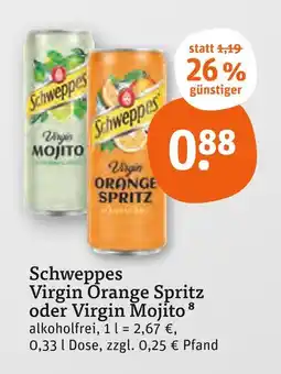 tegut Schweppes virgin orange spritz Angebot