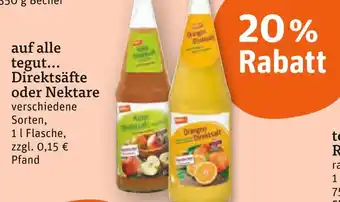 tegut Direktsäfte oder nektare Angebot