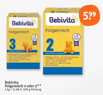 tegut Bebivita folgemilch 2 Angebot