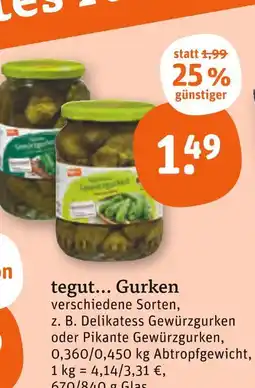 tegut Tegut... delikatess gewürzgurken Angebot