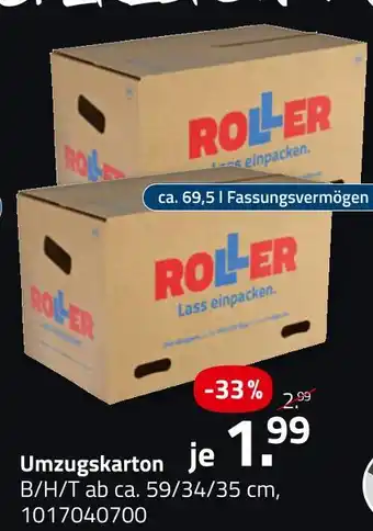 ROLLER Roller umzugskarton Angebot
