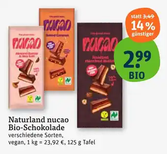 tegut Naturland nucao bio-schokolade Angebot