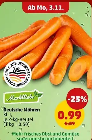 PENNY Marktliebe deutsche möhren Angebot