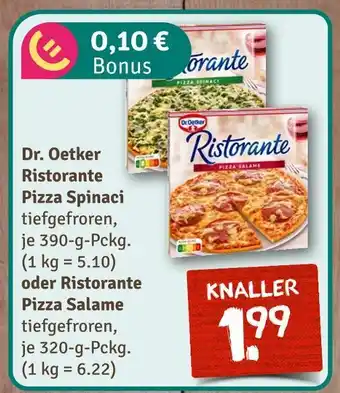 nahkauf Dr. oetker ristorante pizza spinaci oder ristorante pizza salame Angebot