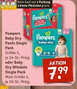nahkauf Pampers baby dry pants single pack oder baby dry windeln single pack Angebot