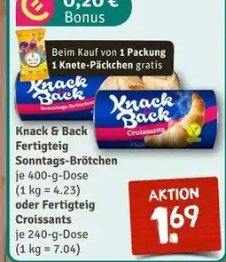 nahkauf Knack & back fertigteig sonntags-brötchen oder fertigteig croissants Angebot