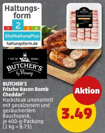 PENNY Butcher's by penny frische bacon bomb cheddar Angebot