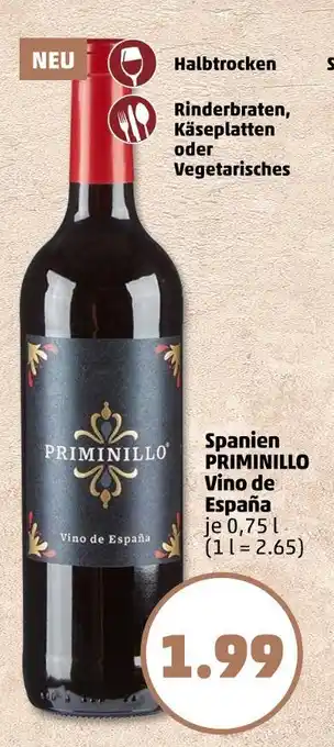 PENNY Priminillo spanien priminillo vino de españa Angebot