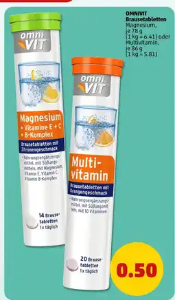 PENNY Omnivit magnesium + vitamine e + c + b-komplex brausetabletten mit zitronengeschmack Angebot