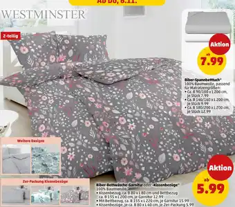 PENNY Westminster biber-spannbetttuch Angebot