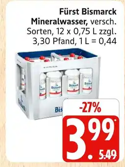 Marktkauf Fürst bismarck mineralwasser Angebot