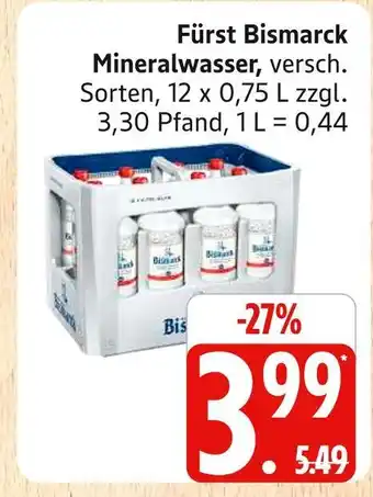 Marktkauf Fürst bismarck mineralwasser Angebot