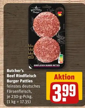 REWE Butcher's burger beef rindfleisch burger patties Angebot