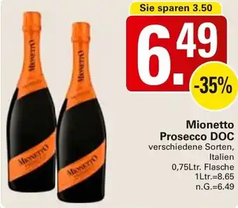 WEZ Mionetto Prosecco DOC Angebot