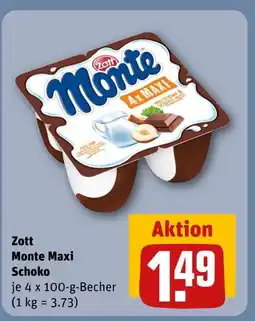 REWE Zott monte maxi schoko Angebot