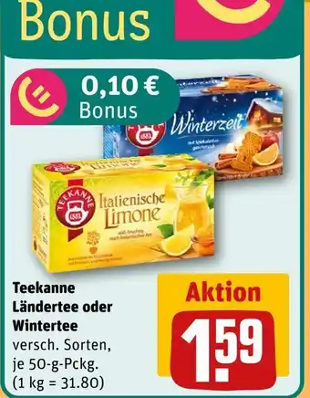 REWE Teekanne ländertee oder wintertee Angebot