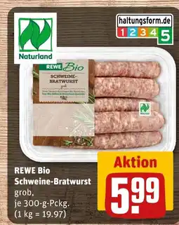 REWE Rewe bio schweine-bratwurst Angebot