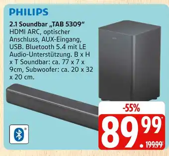 Marktkauf Philips 2.1 soundbar tab 5309 Angebot