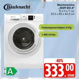 Marktkauf Bauknecht waschmaschine wam 814 a Angebot