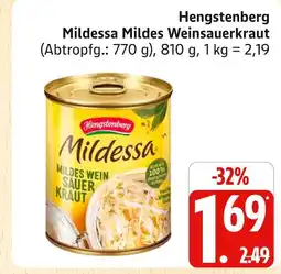 Marktkauf Hengstenberg mildessa mildes weinsauerkraut Angebot