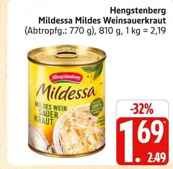 Marktkauf Hengstenberg mildessa mildes weinsauerkraut Angebot