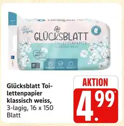 Marktkauf Glücksblatt toilettenpapier klassisch weiss Angebot