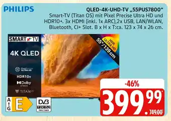 Marktkauf Philips qled-4k-uhd-tv 55pus7800 Angebot