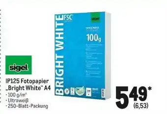 METRO Sigel IP125 Fotopapier „bright White” A4 Angebot