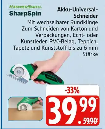 Marktkauf Hammersmith sharpspin akku-universal-schneider Angebot