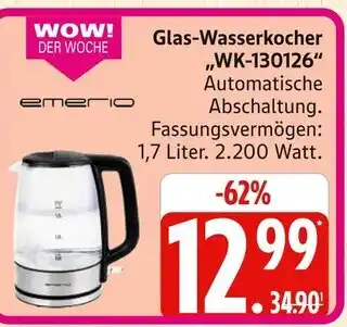 Marktkauf Emerio glas-wasserkocher wk-130126 Angebot