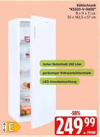 Marktkauf Kühlschrank ks320-v-040e Angebot
