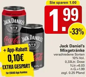 WEZ Jack Daniel's Mixgetränke Angebot